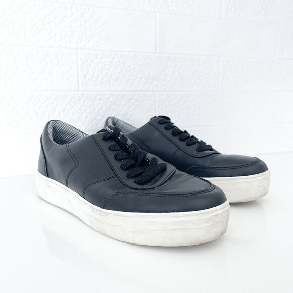 Aldo Womens Lace Up Plaid Casual Sneaker Shoes Black 37.5 - Picture 1 of 8